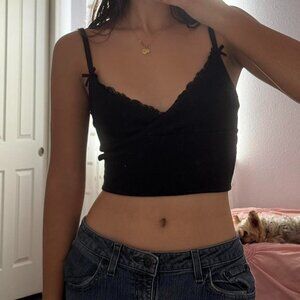 Women's Black Crop-top